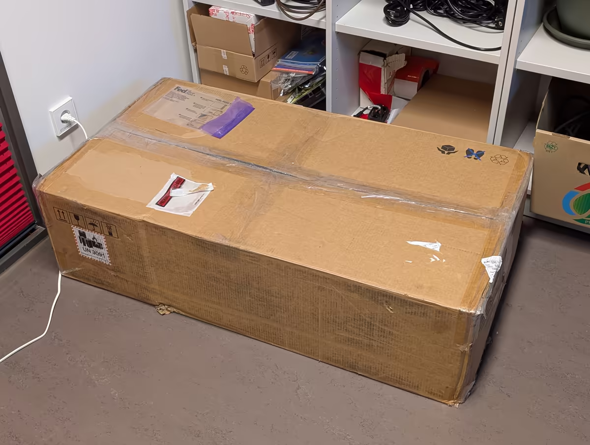 The boxed Ampere server on arrival